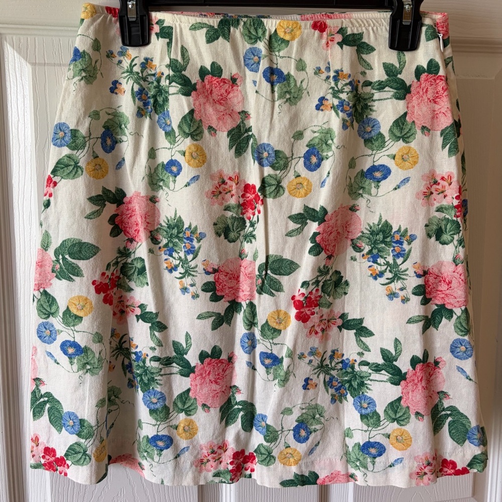 Old Navy Floral Linen/Rayon A-Line Skirt - Floral Print NWT size medium